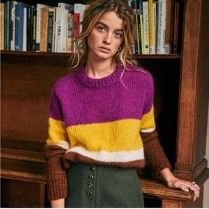 Sézane Chuck Jumper. Violet and Gold.